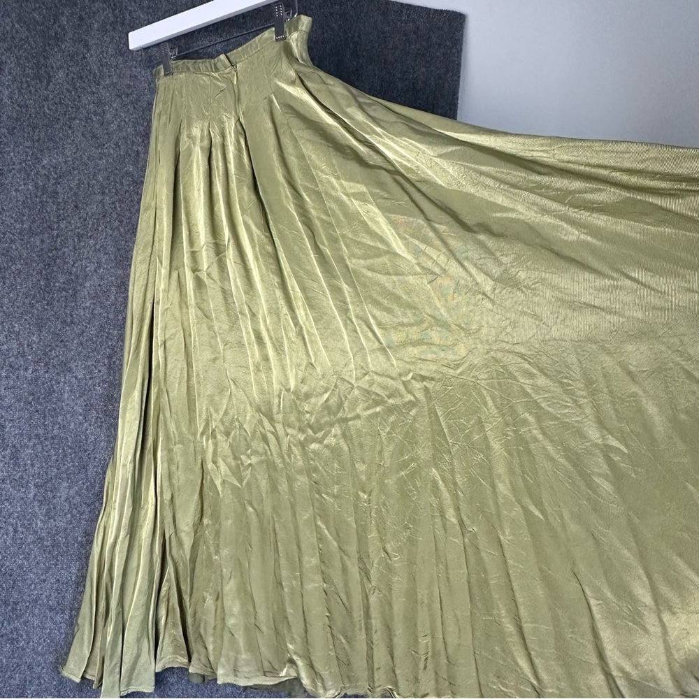 Vintage maxi peasant skirt SMALL layered moss green full length fairy castlecore - Picture 3 of 13